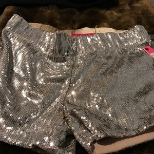 Alice and Olivia Silver Sequined Hot Pants NWT